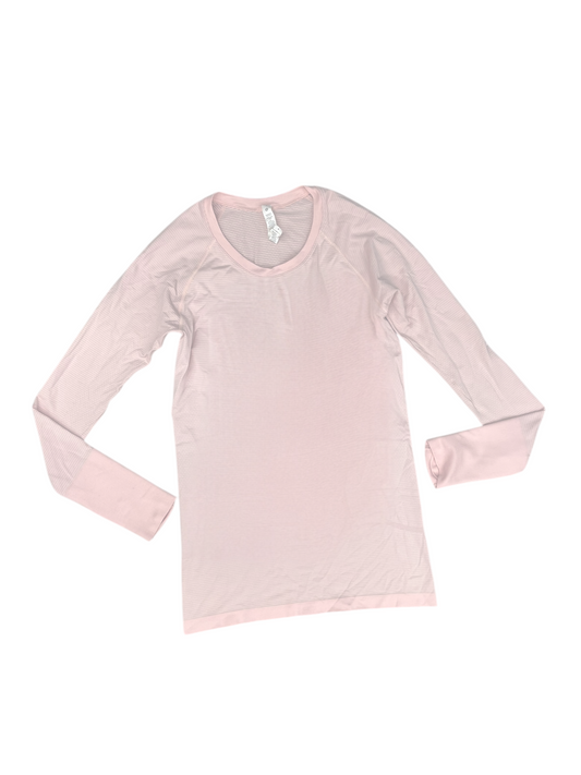 Athletic Top Long Sleeve Crewneck By Lululemon In Pink, Size: 8