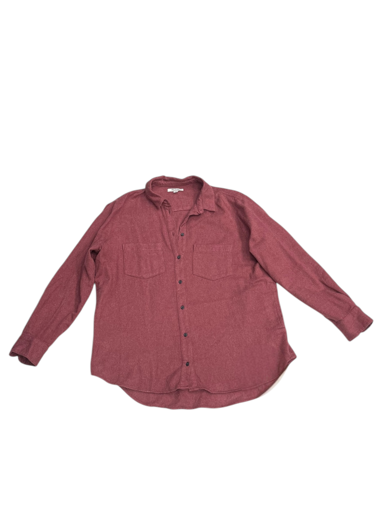 Top Long Sleeve By Madewell In Red, Size: M