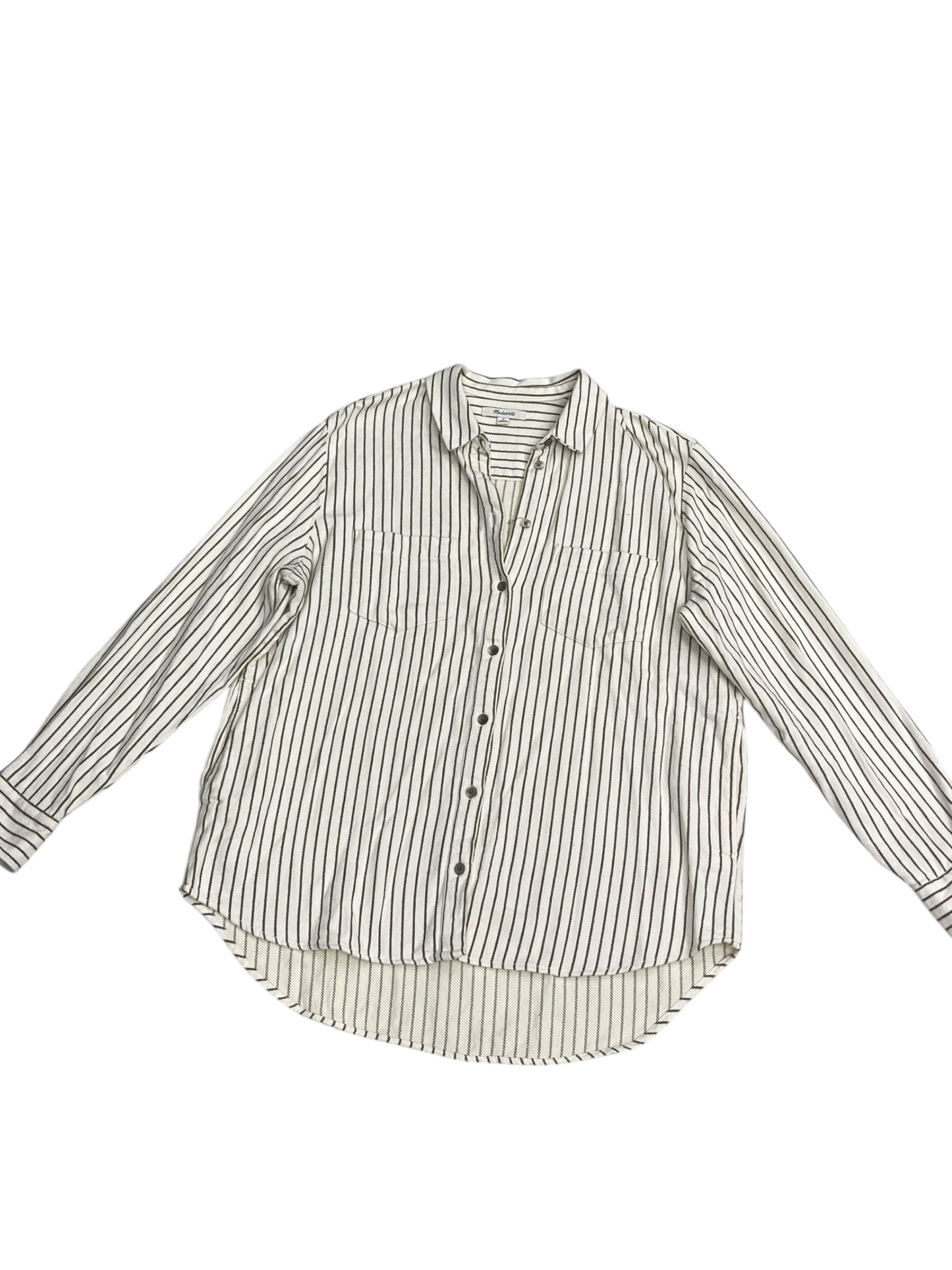 Top Long Sleeve By Madewell In Striped Pattern, Size: M