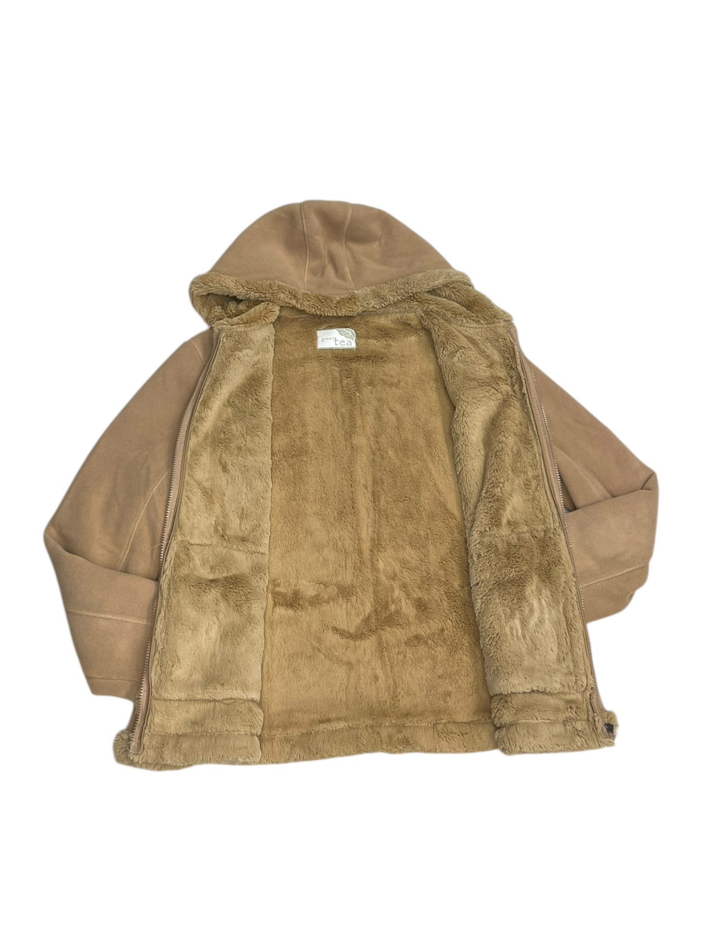 Coat Faux Fur & Sherpa By Green Tea In Tan, Size: Xxl