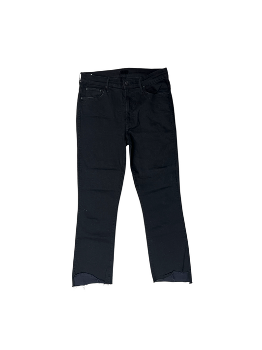 Jeans Cropped By Mother In Black Denim, Size: 14