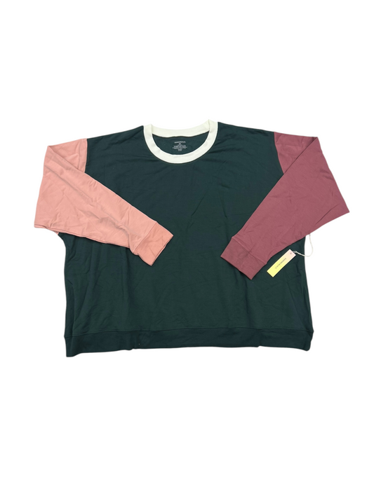 Top Long Sleeve By SUMMERSALT In Green & Pink, Size: 2x