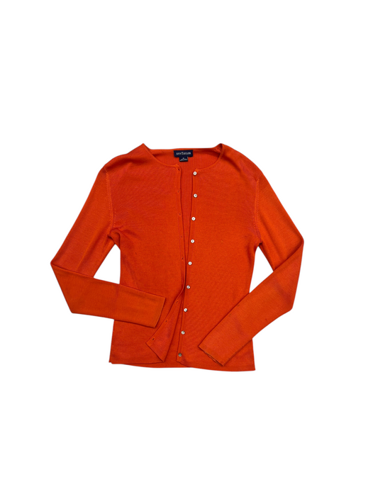 Cardigan By Ann Taylor In Orange, Size: M