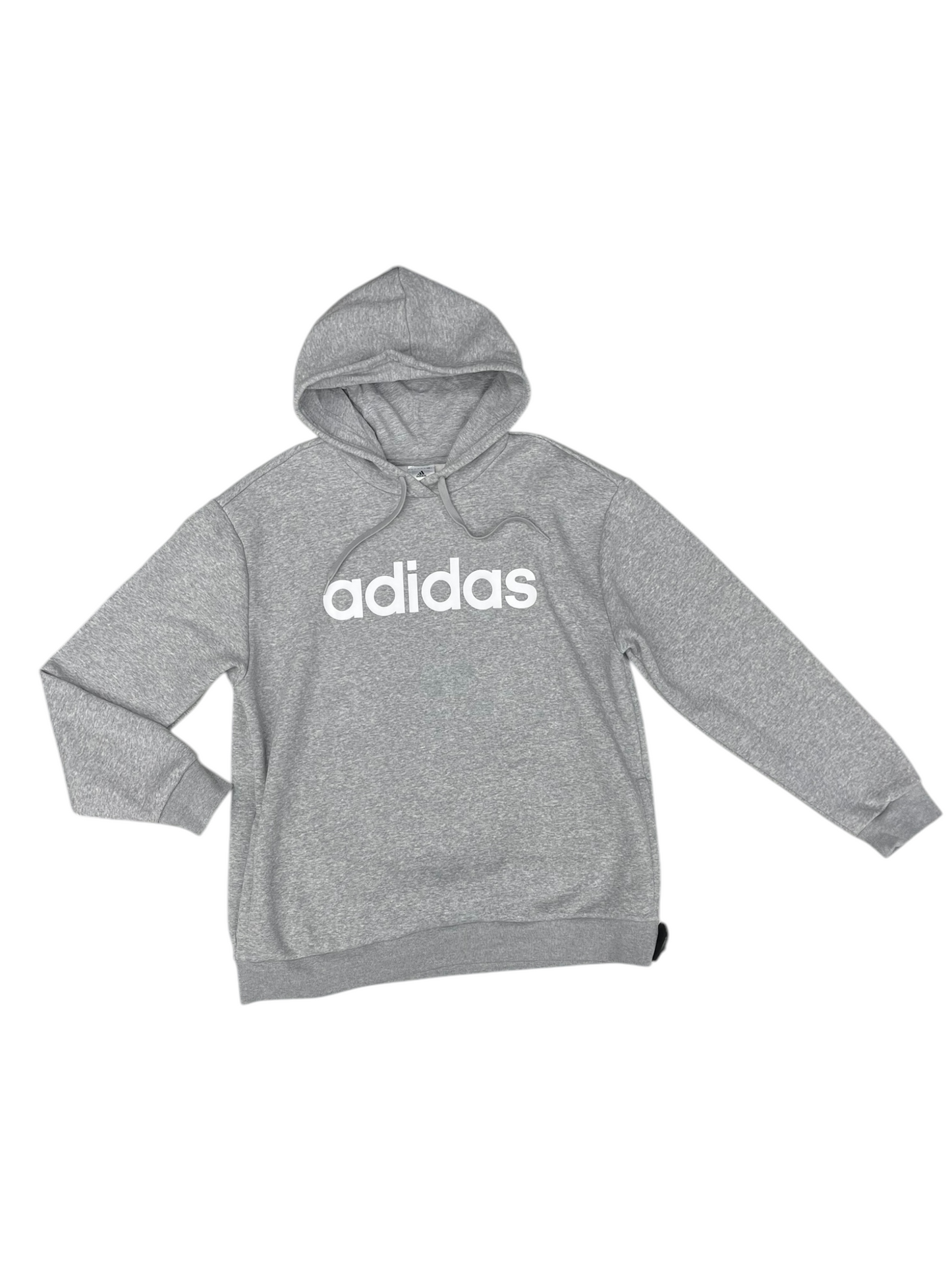 Athletic Sweatshirt Hoodie By Adidas In Grey & White, Size: 1x