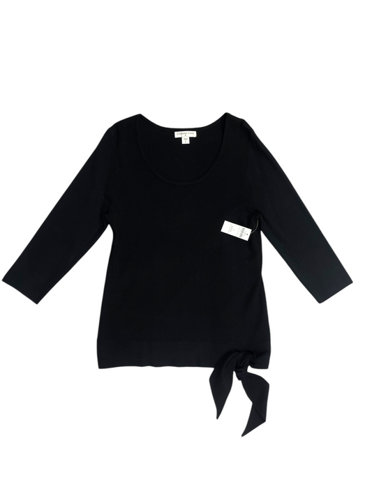 Top 3/4 Sleeve By Coldwater Creek In Black, Size: L