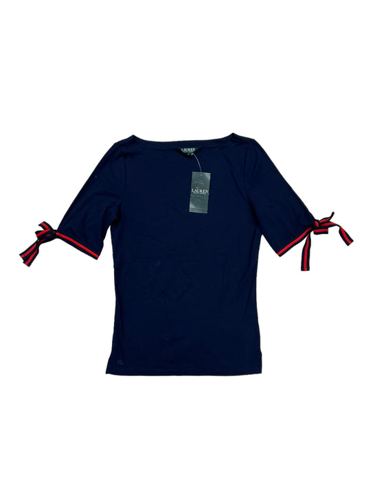 Top Short Sleeve By Lauren By Ralph Lauren In Navy, Size: M