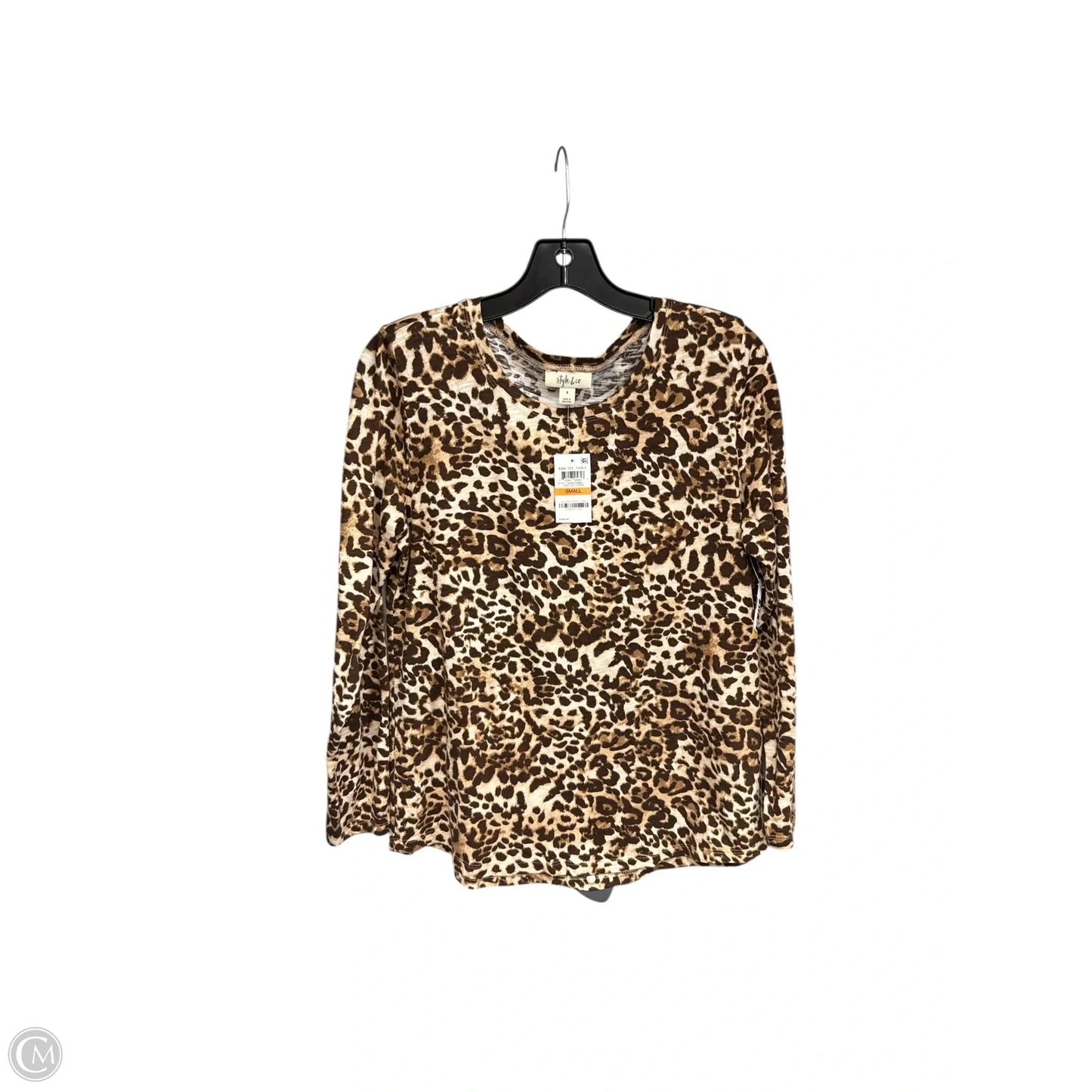 Top Long Sleeve By Style And Company In Leopard Print, Size: S