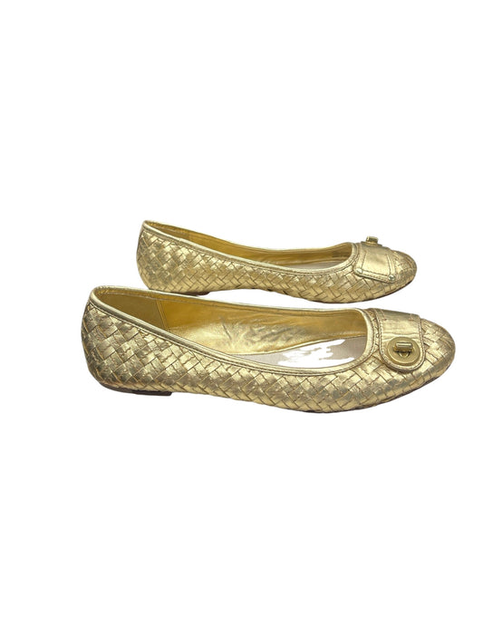 Shoes Flats By Coach In Gold, Size: 9.5