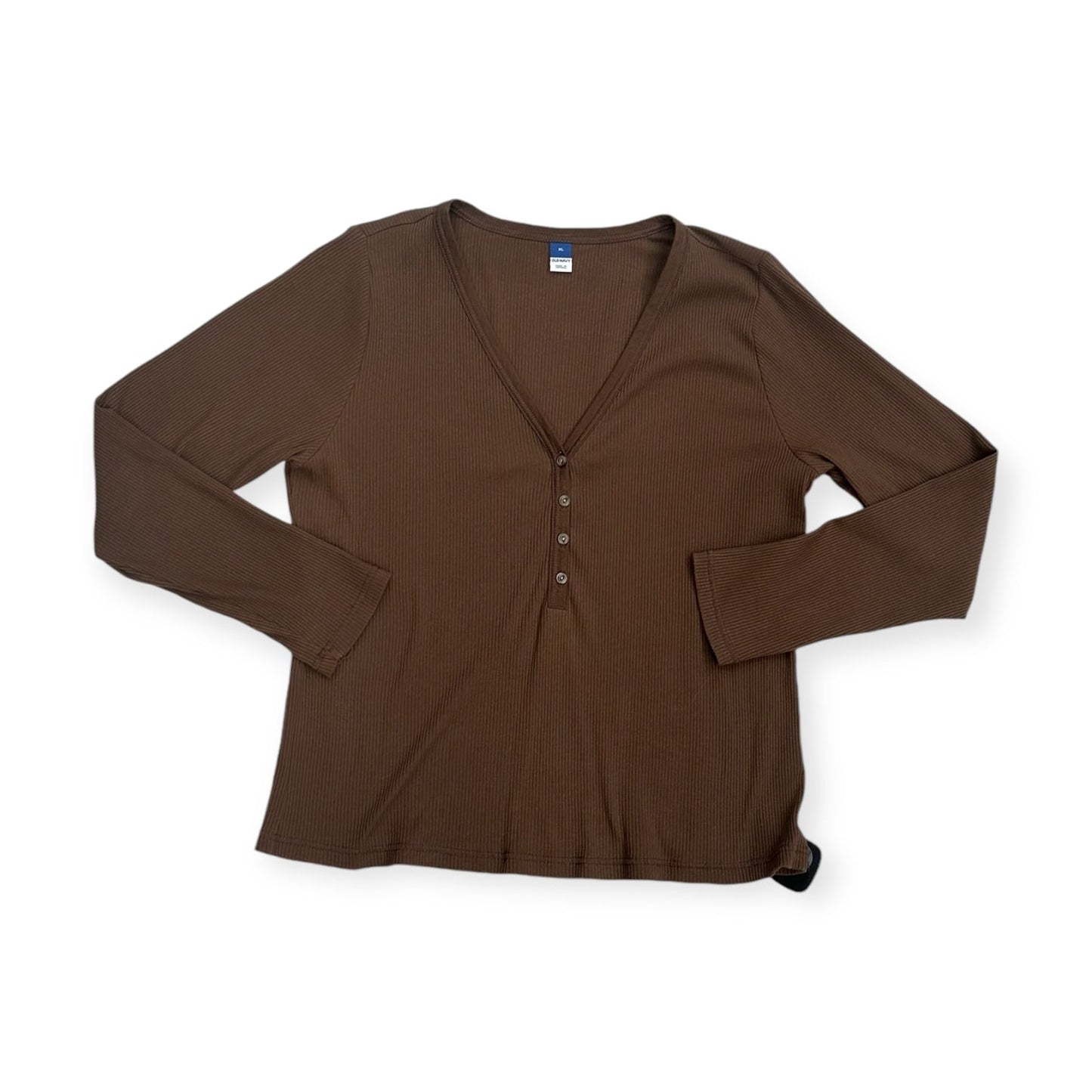 Top Long Sleeve By Old Navy In Brown, Size: Xl