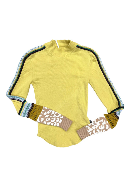 Top Long Sleeve By Free People In Yellow, Size: Xs