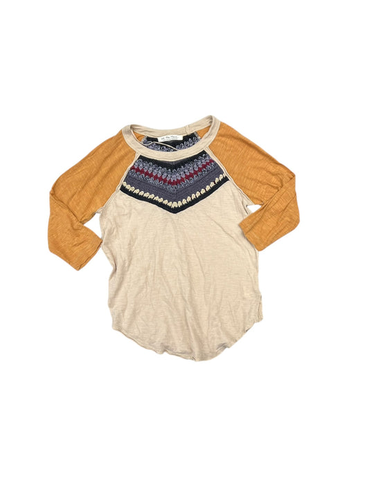 Top Long Sleeve By We The Free In Orange & Tan, Size: S