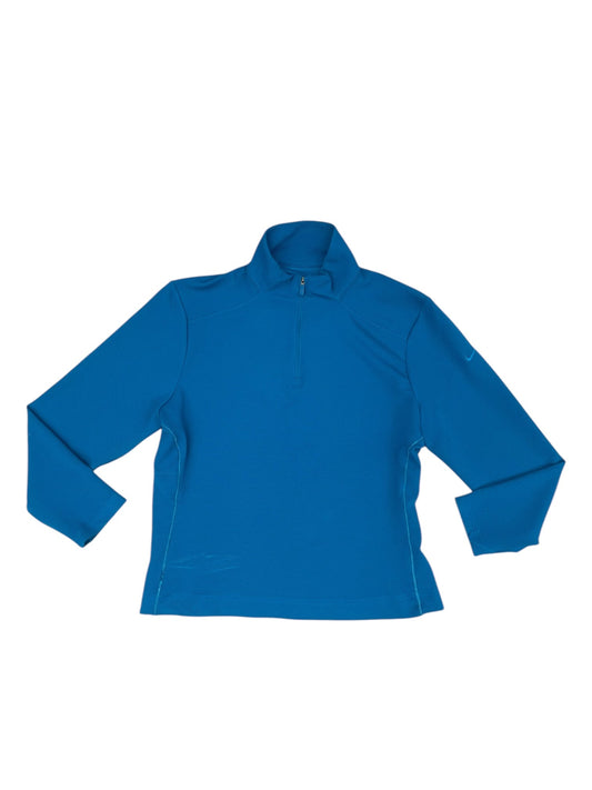 Athletic Top Long Sleeve Collar By Nike Apparel In Blue, Size: M