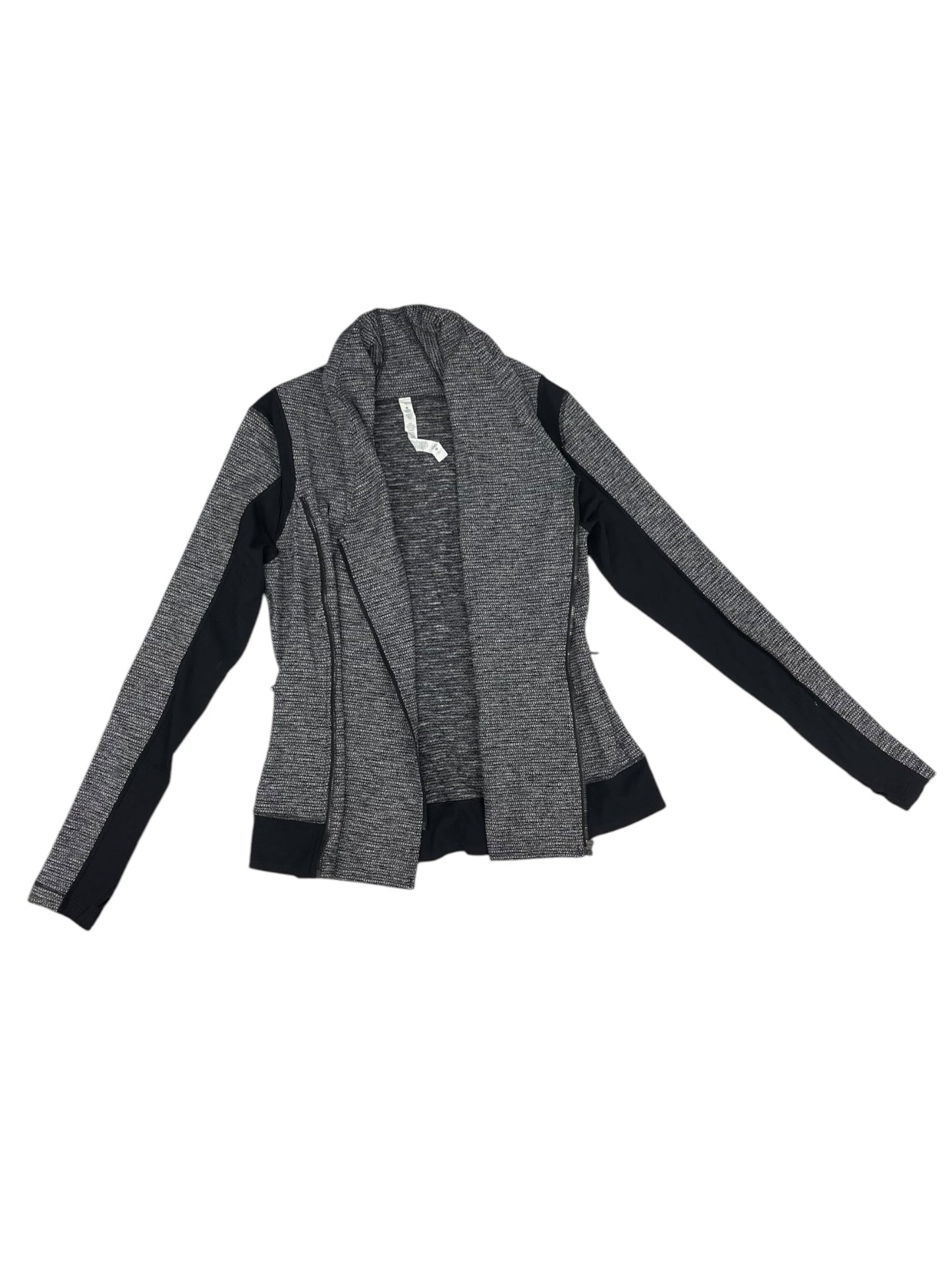 Athletic Jacket By Lululemon In Black & White, Size: 12