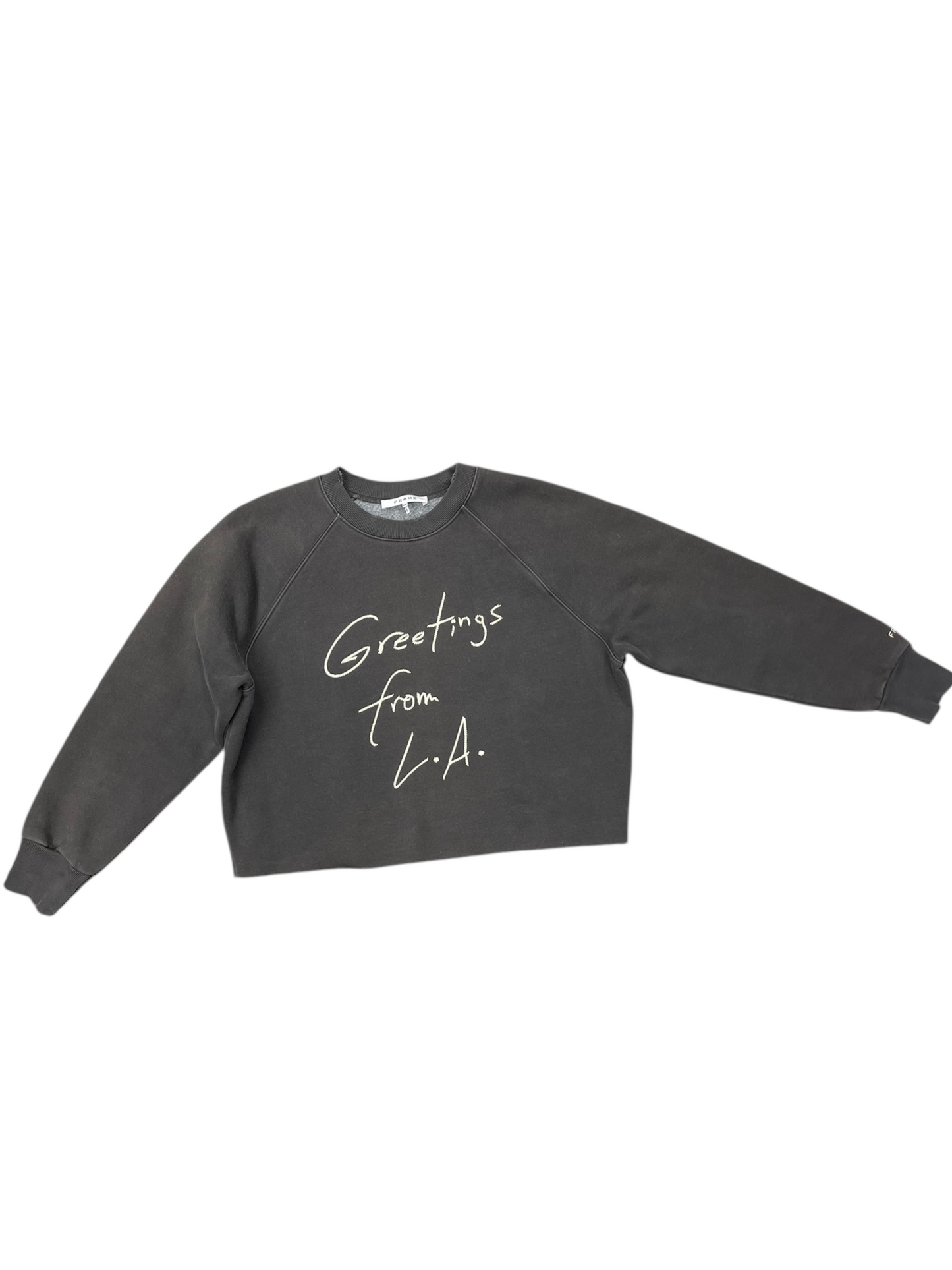 Sweatshirt Crewneck By Frame In Grey, Size: S