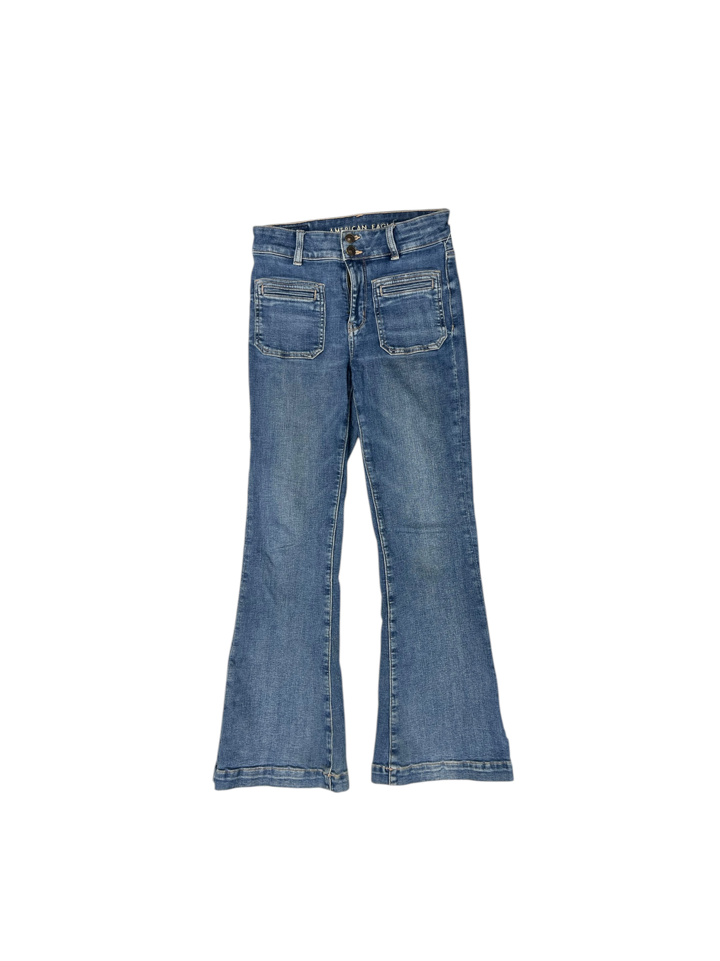 Jeans Flared By American Eagle In Blue Denim, Size: 2