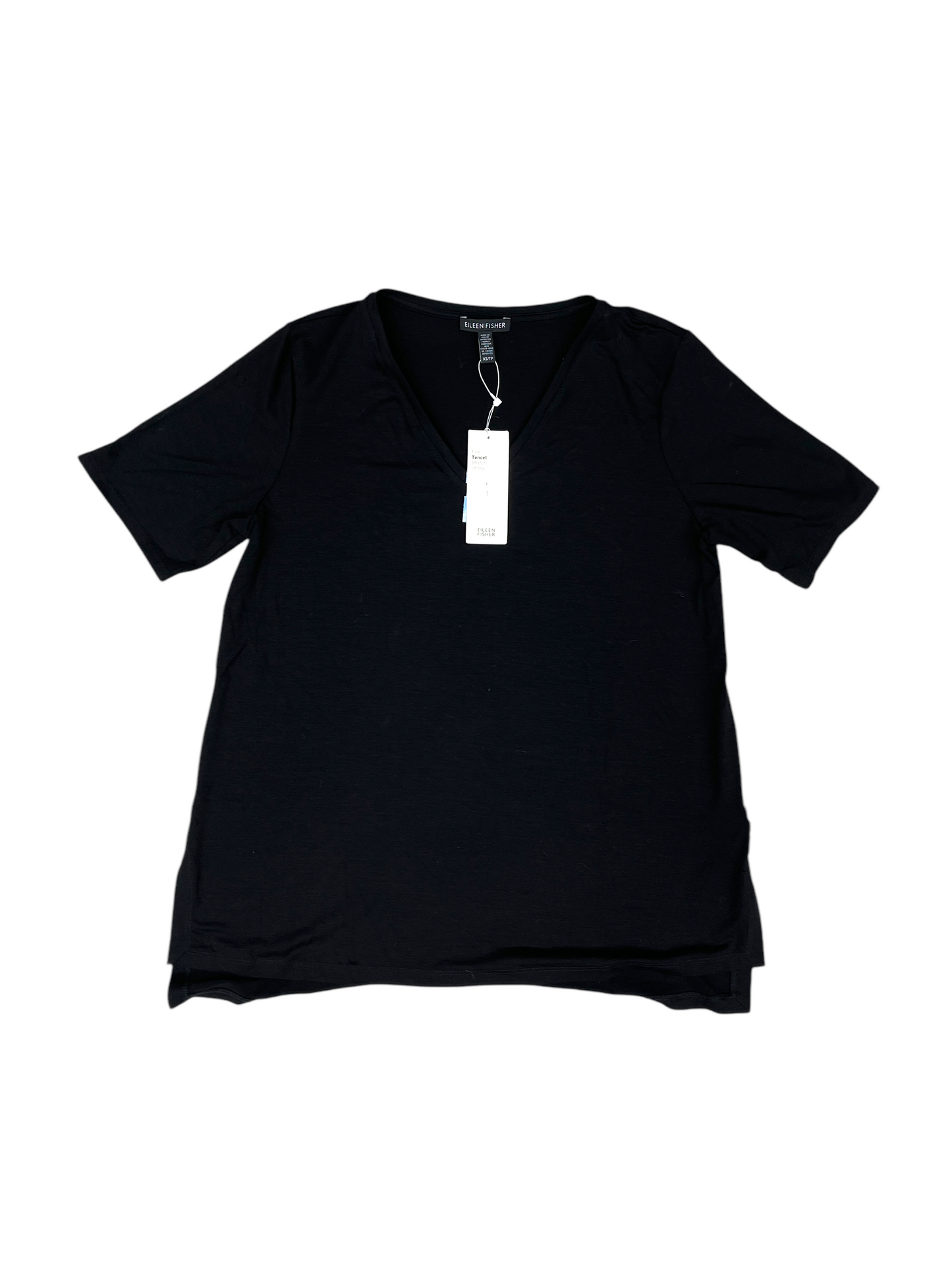 Top Short Sleeve Basic By Eileen Fisher In Black, Size: Xs