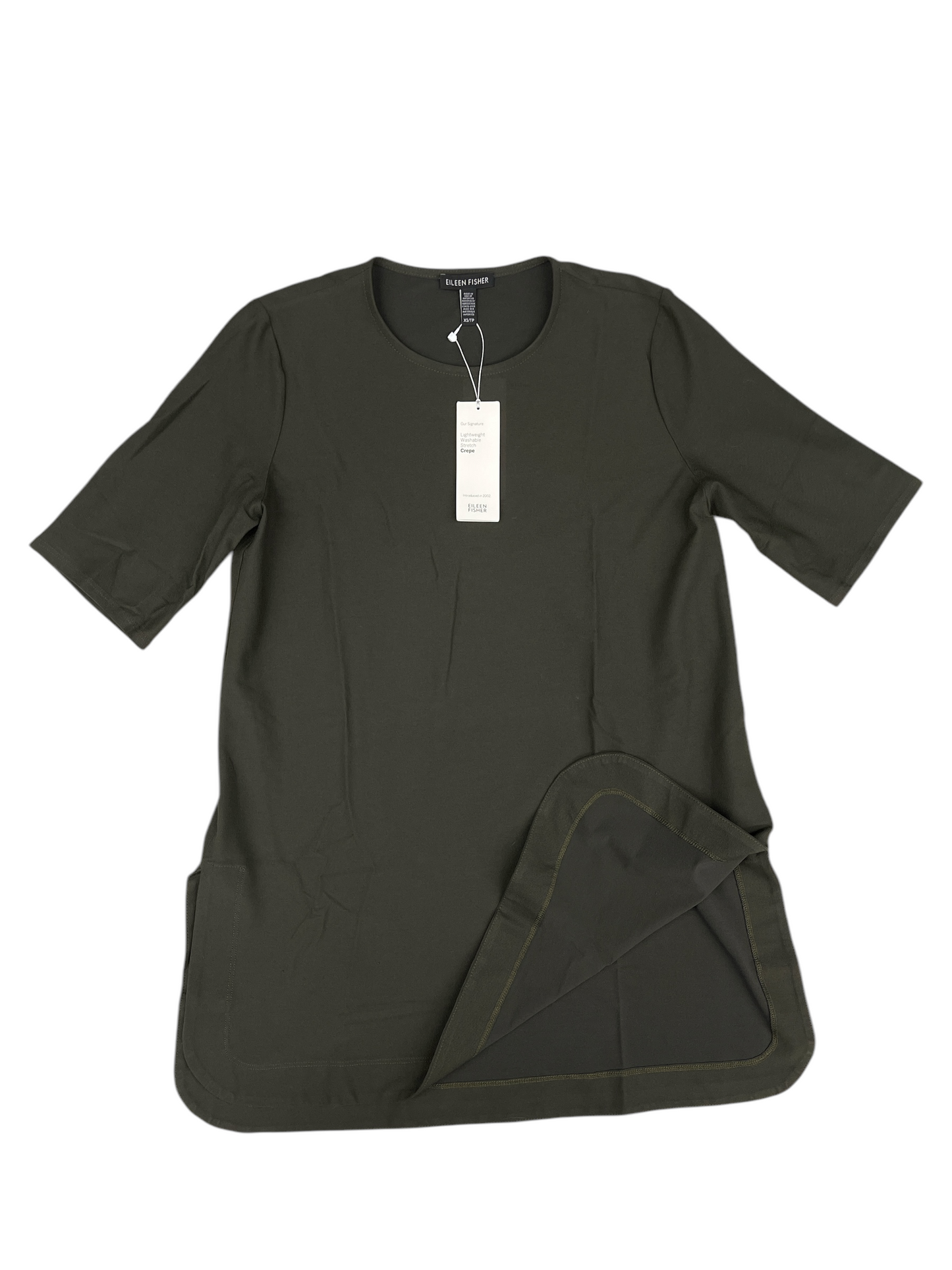 Tunic Short Sleeve By Eileen Fisher In Green, Size: Xs