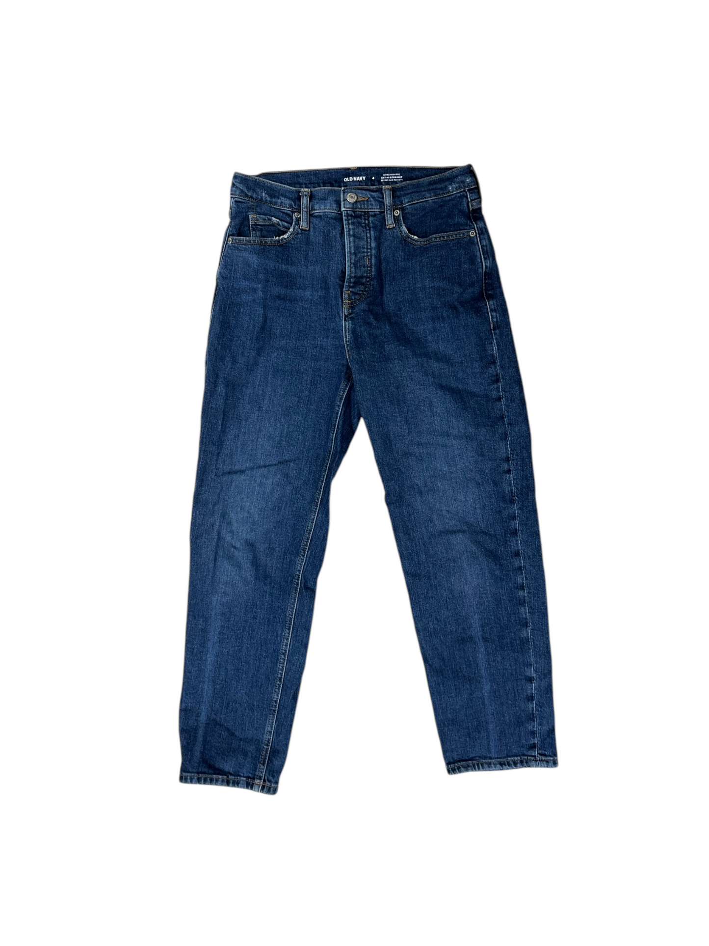 Jeans Straight By Gap In Blue Denim, Size: 4