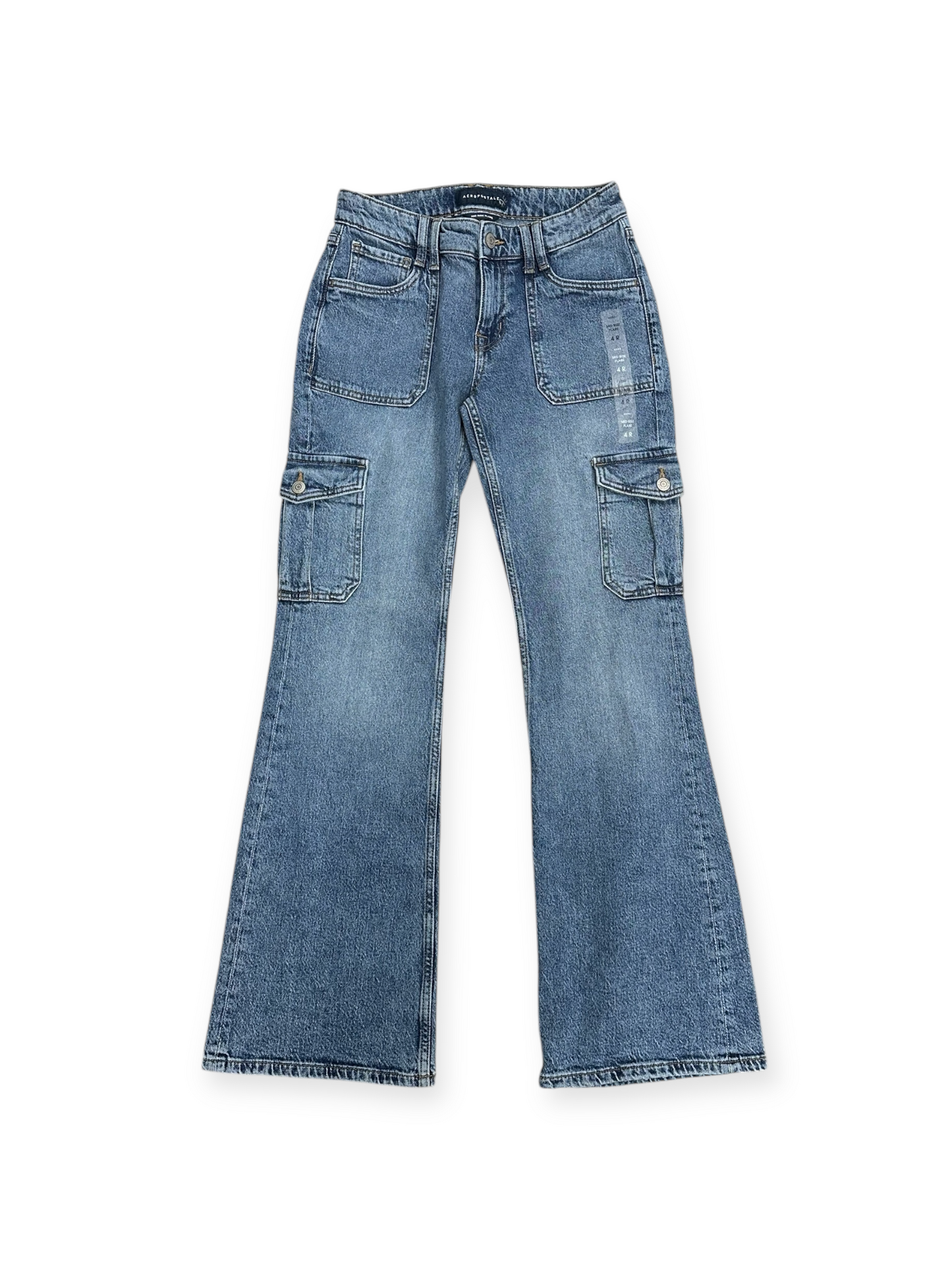 Jeans Flared By Aeropostale In Blue Denim, Size: 4