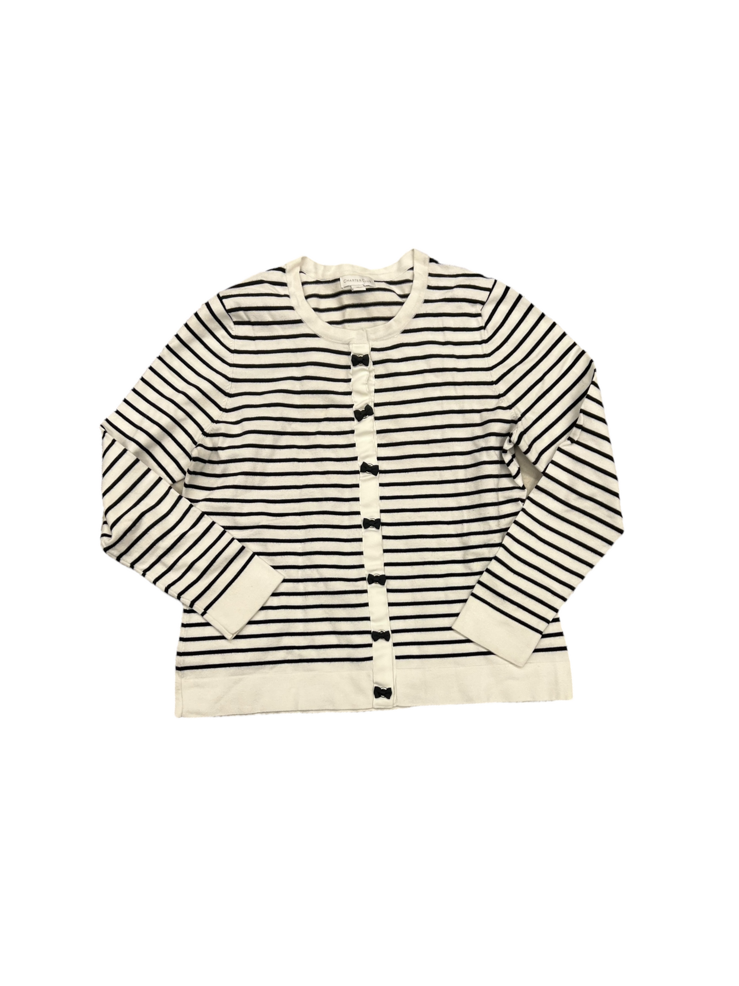 Cardigan By Charter Club In Black & White, Size: Xl