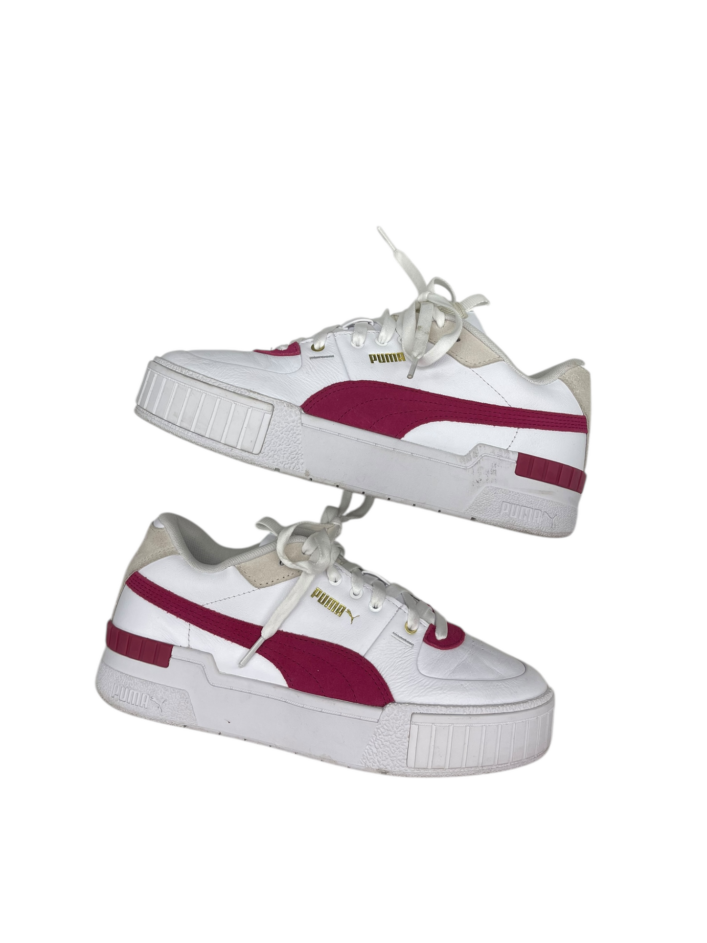 Shoes Sneakers By Puma In White & Pink, Size: 10