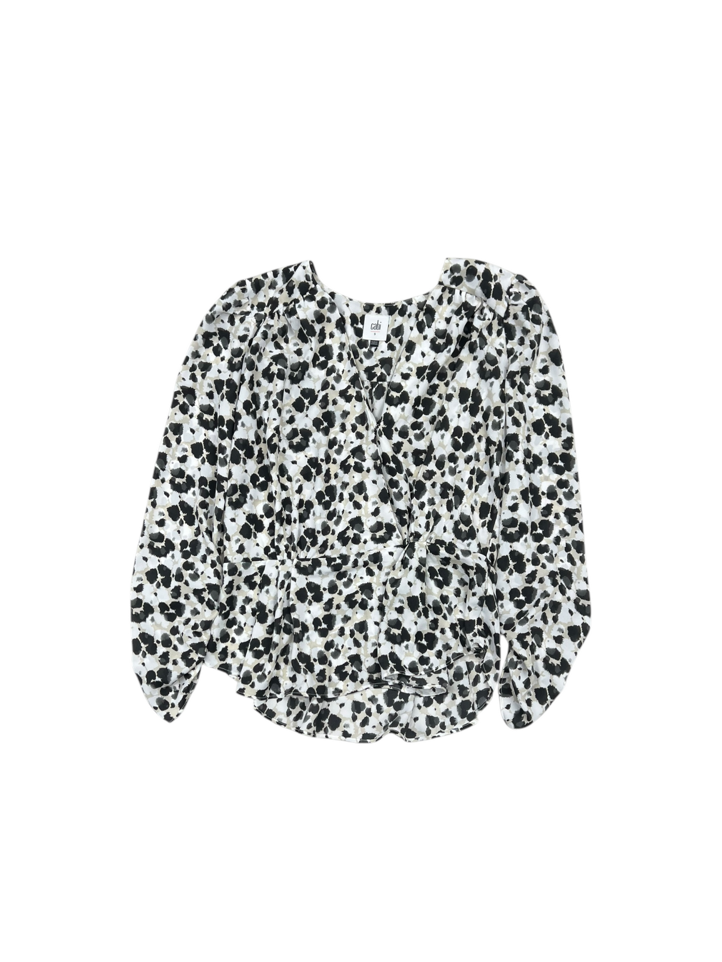 Top Long Sleeve By Cabi In Black & White, Size: S