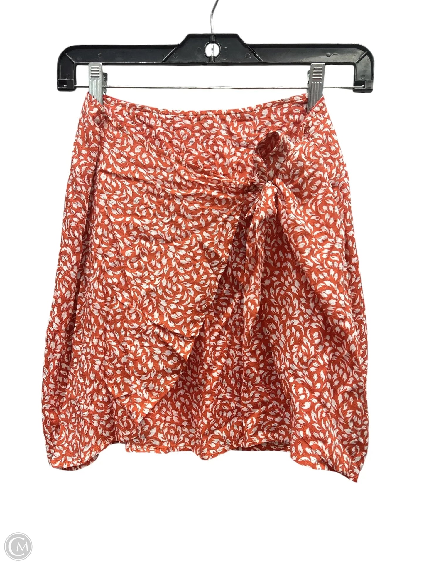 Skirt Mini & Short By William B In Orange & White, Size: S