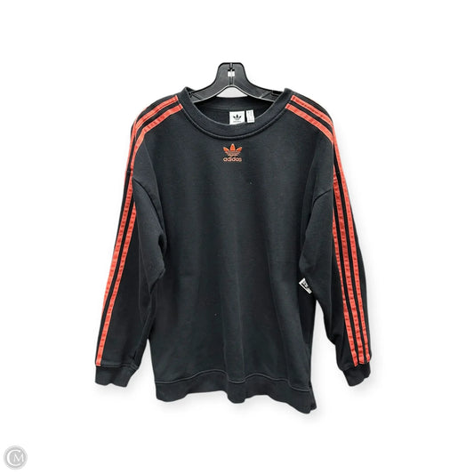 Sweatshirt Crewneck By Adidas In Black & Orange, Size: M