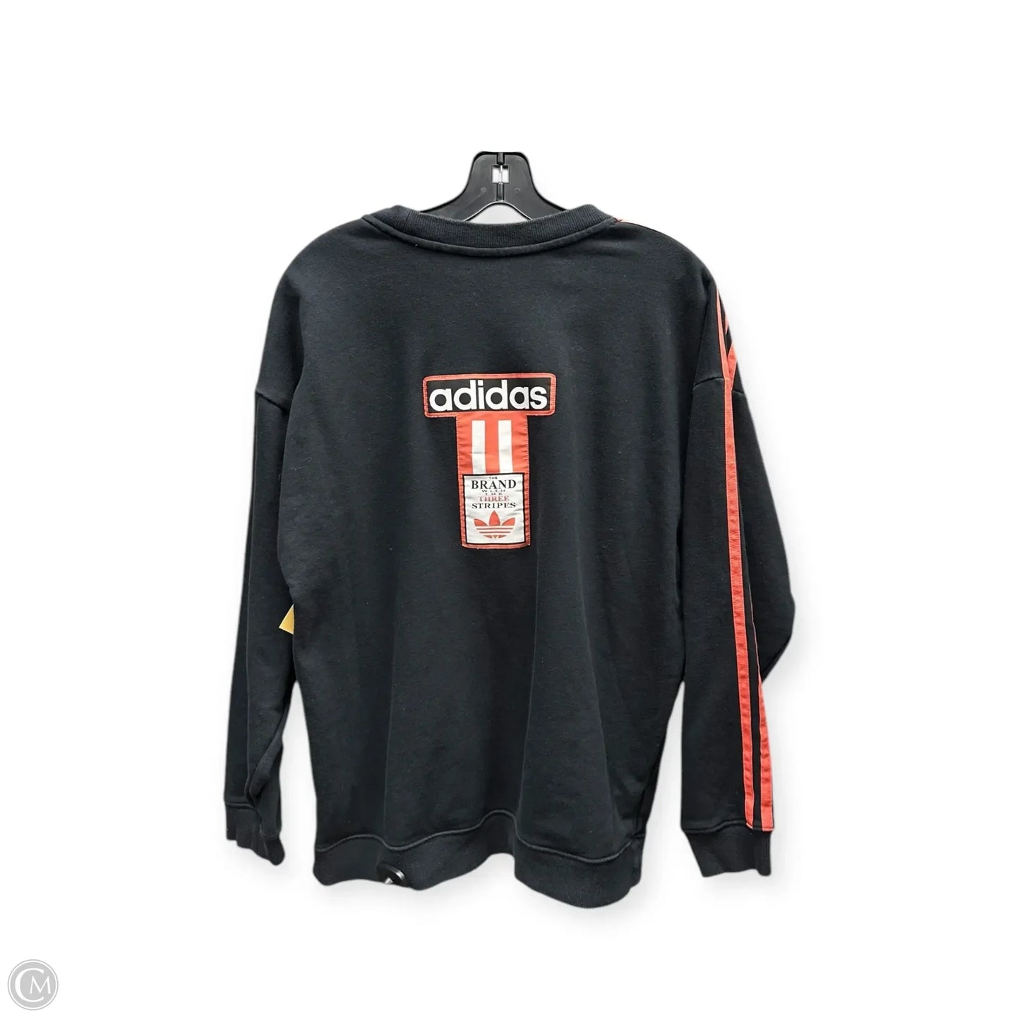 Sweatshirt Crewneck By Adidas In Black & Orange, Size: M