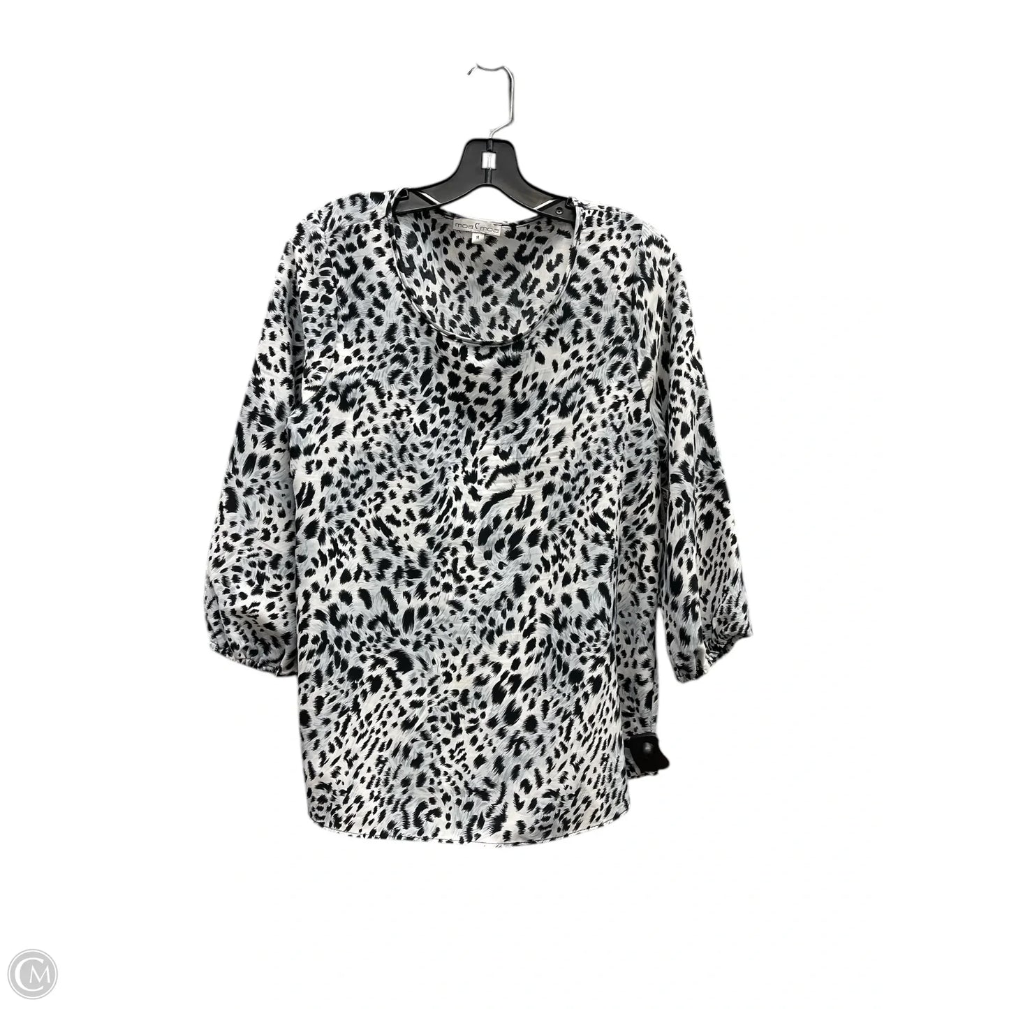 Top 3/4 Sleeve By Moa Moa In Black & White, Size: M