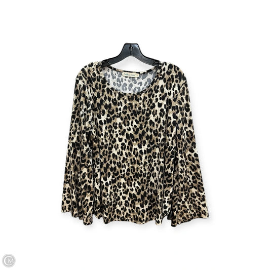 Top Long Sleeve By Southern Grace In Animal Print, Size: Xl