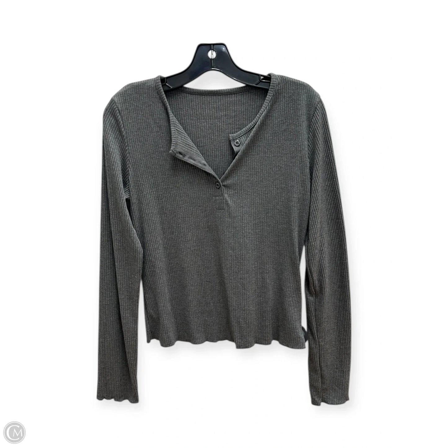 Top Long Sleeve By Clothes Mentor In Grey, Size: Xl