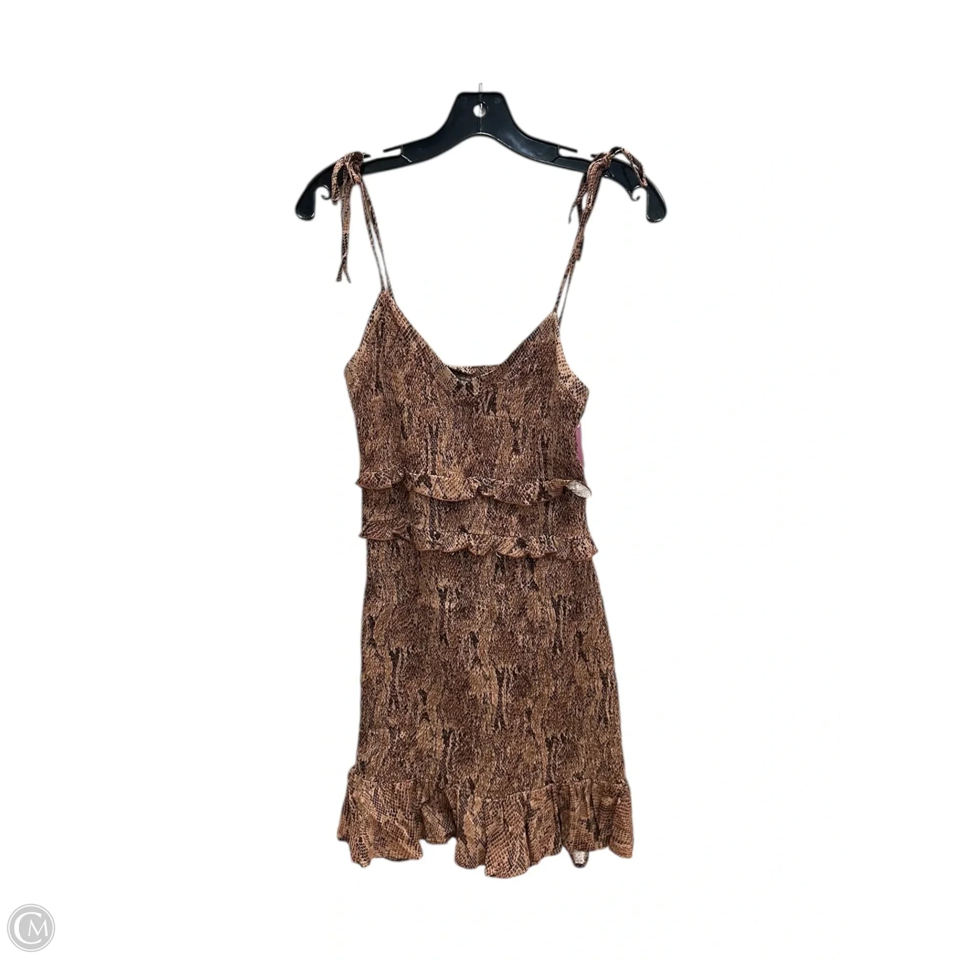 short snakeskin dress Brown Snake Skin Print Mini Dress