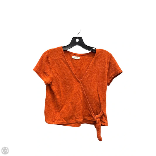 Top Short Sleeve By Madewell In Orange, Size: S