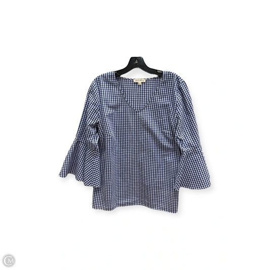 Top 3/4 Sleeve By Jane And Delancey In Blue & White, Size: M