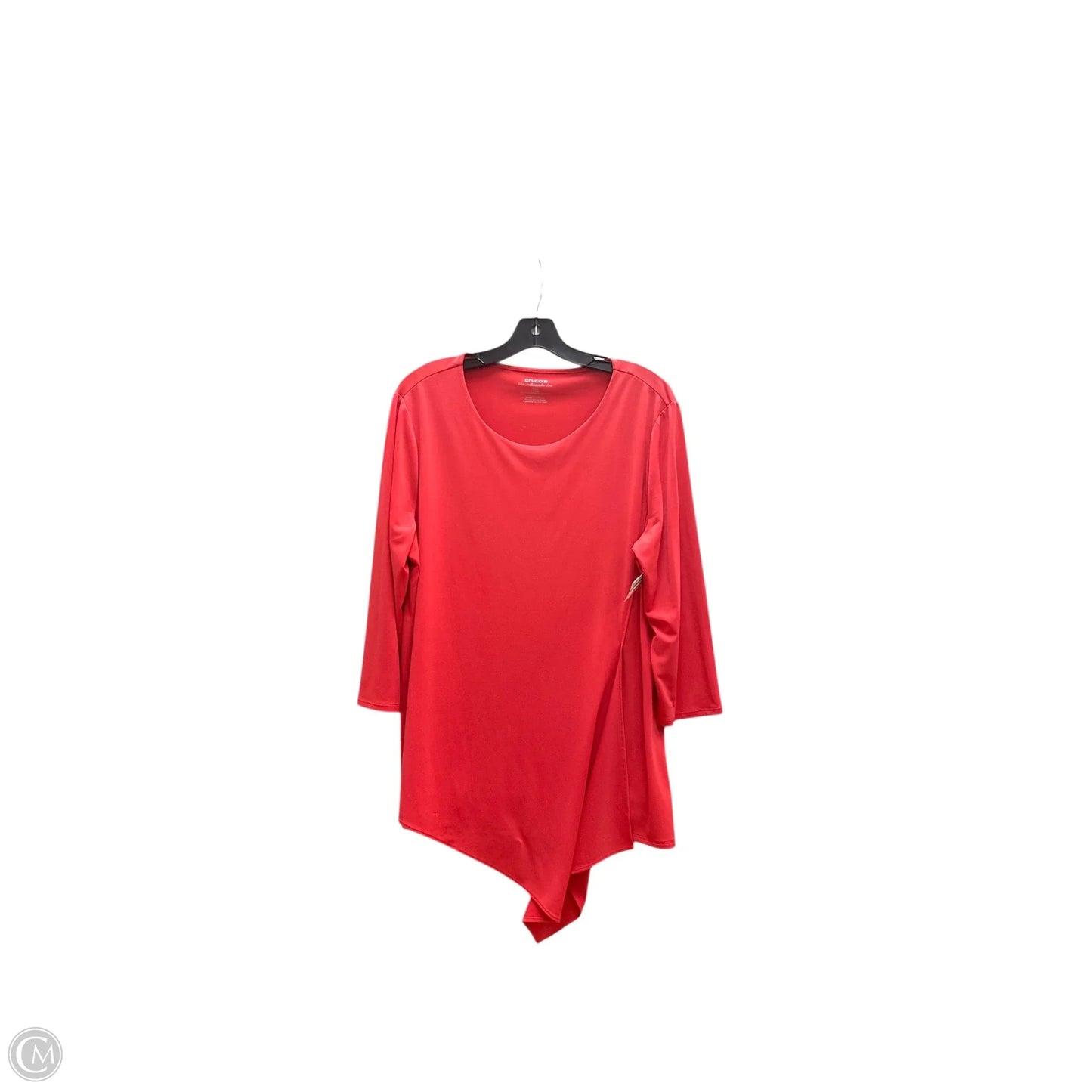 Top 3/4 Sleeve By Chicos In Coral, Size: L