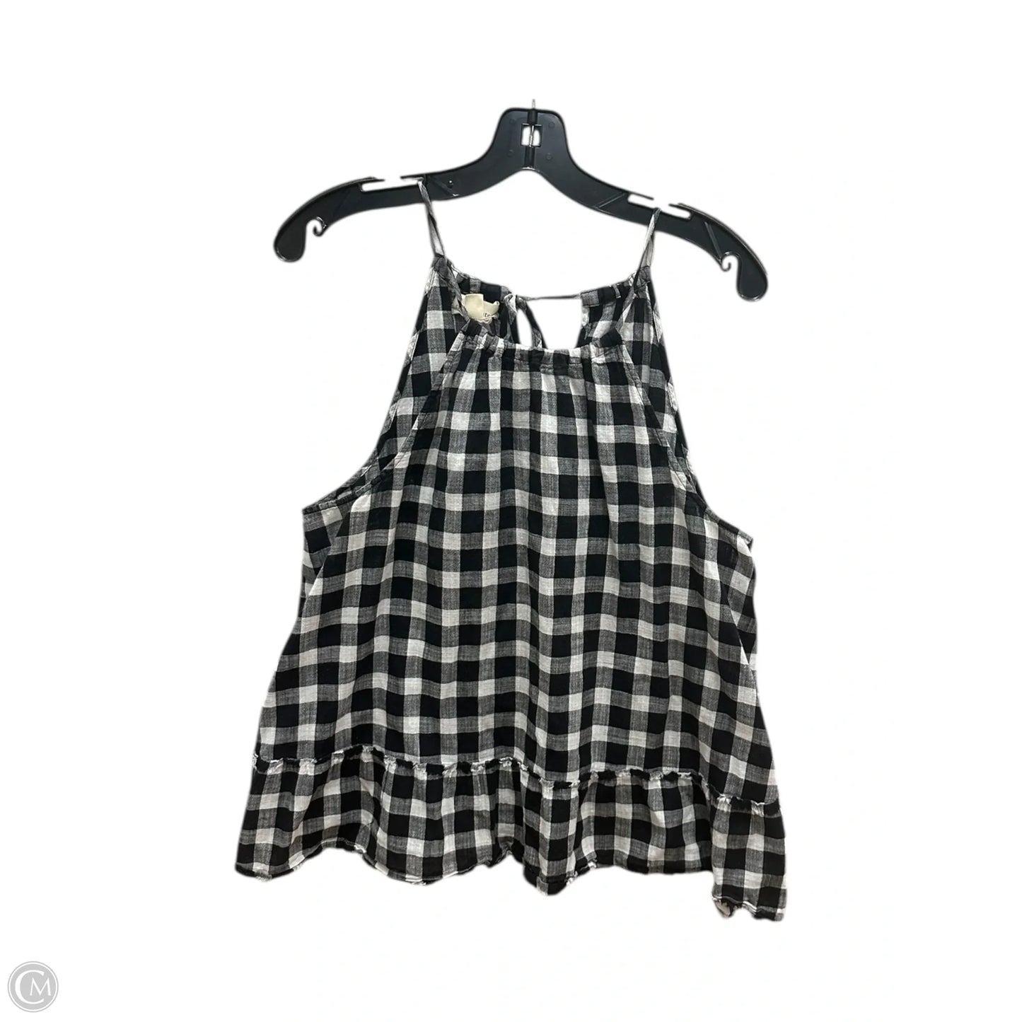 Top Sleeveless By Cloth & Stone In Black & White, Size: L