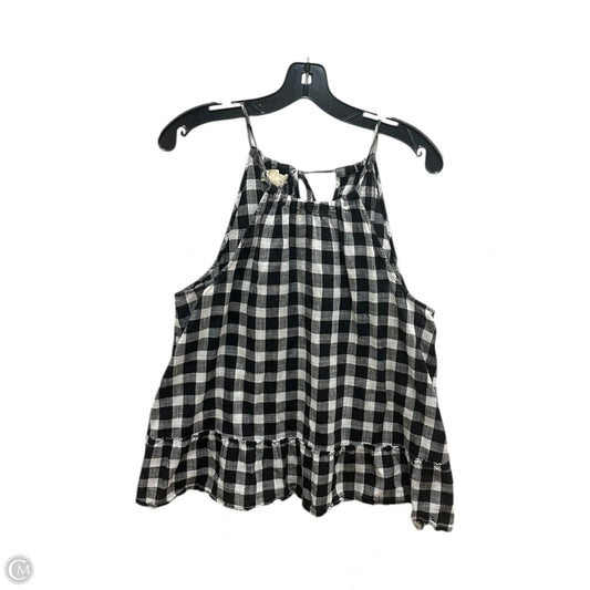 Top Sleeveless By Cloth & Stone In Black & White, Size: L