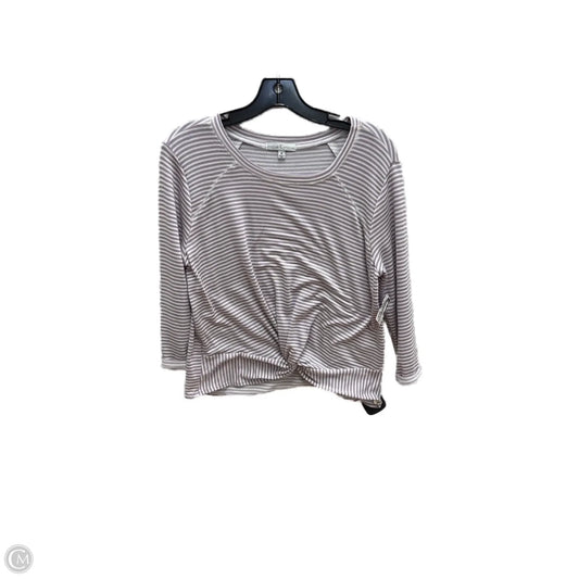 Top 3/4 Sleeve By Moa Moa In Purple & White, Size: M