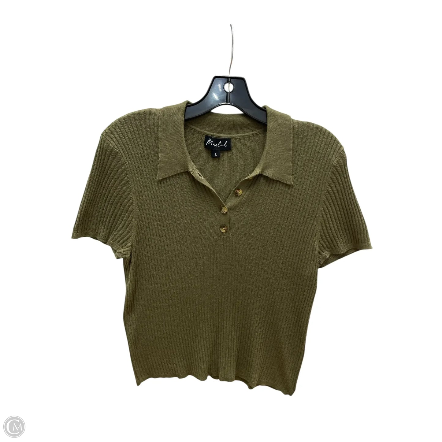Top Short Sleeve By Marled In Green, Size: L