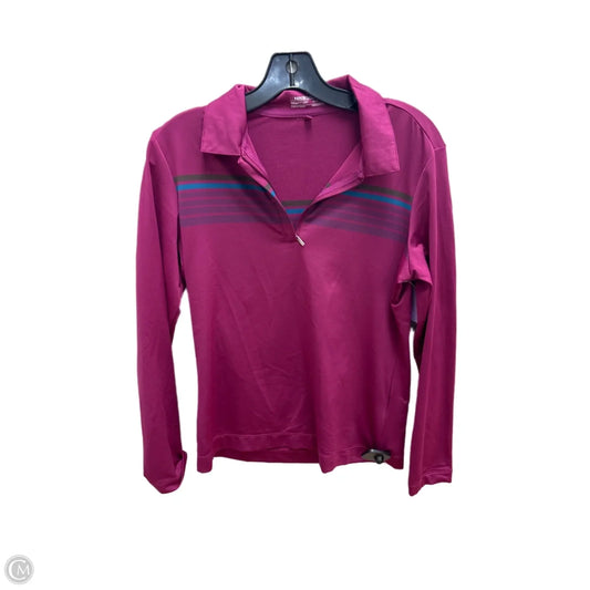 Athletic Top Long Sleeve Collar By Nike Apparel In Purple, Size: S