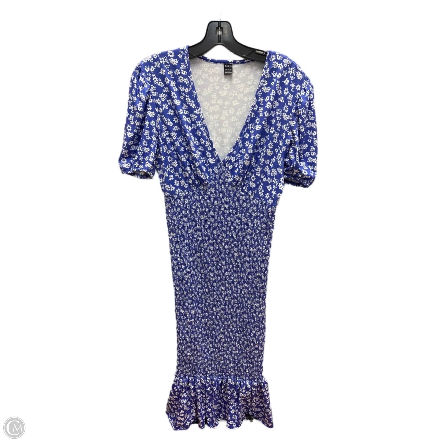 Dress Casual Midi By Shein In Blue & White, Size: L