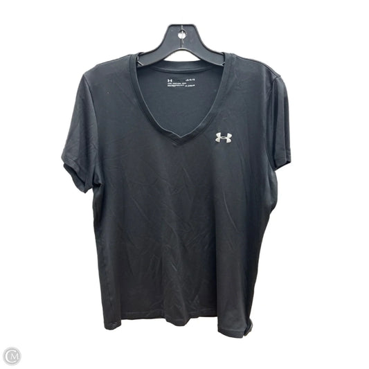 Athletic Top Short Sleeve By Under Armour In Grey, Size: L