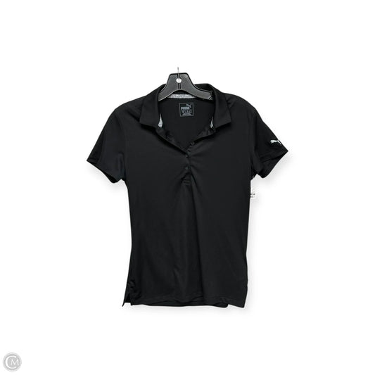 Athletic Top Short Sleeve By Puma In Black, Size: S