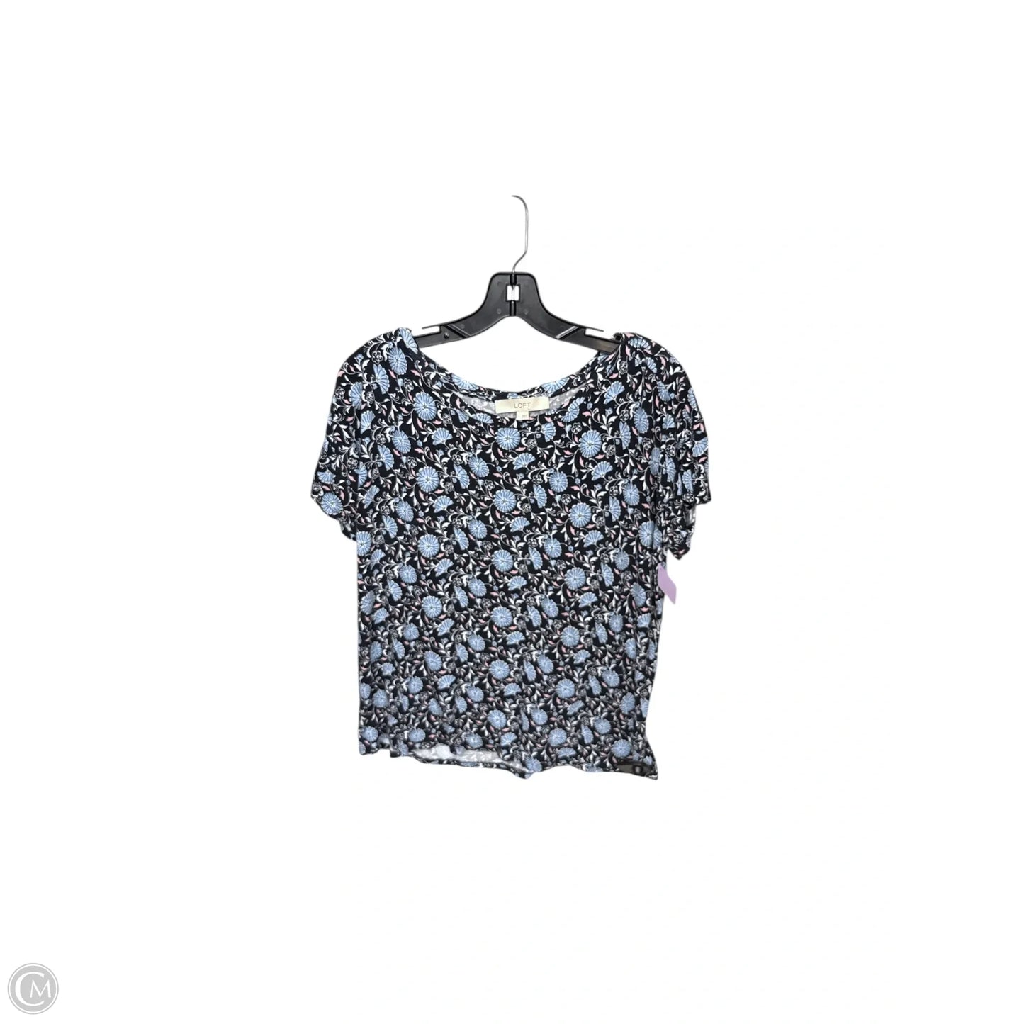 Top Short Sleeve By Loft In Blue, Size: L