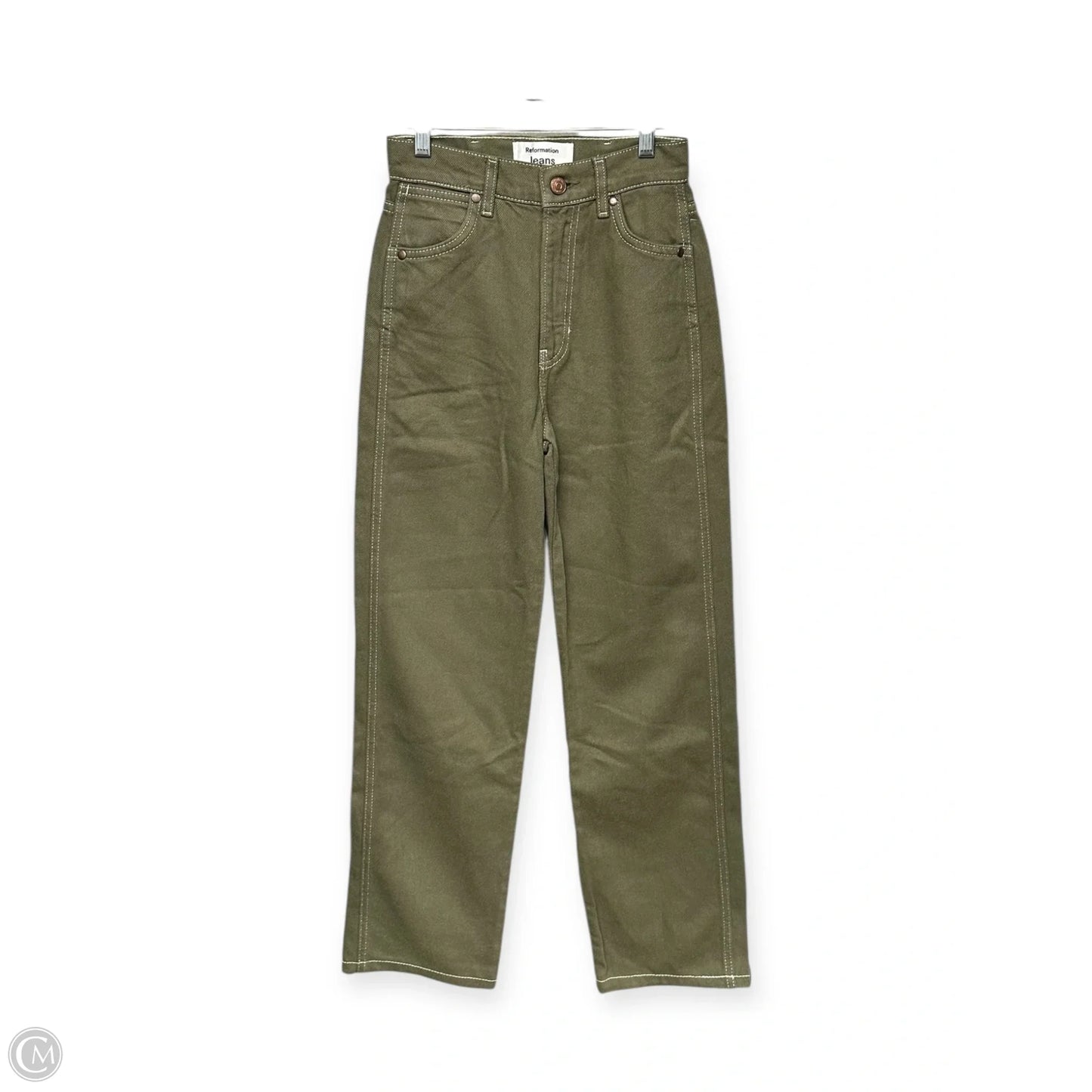 Jeans Straight By Reformation In Green, Size: 0