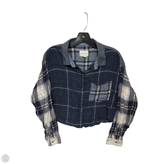 Top Long Sleeve By American Eagle In Plaid Pattern, Size: M