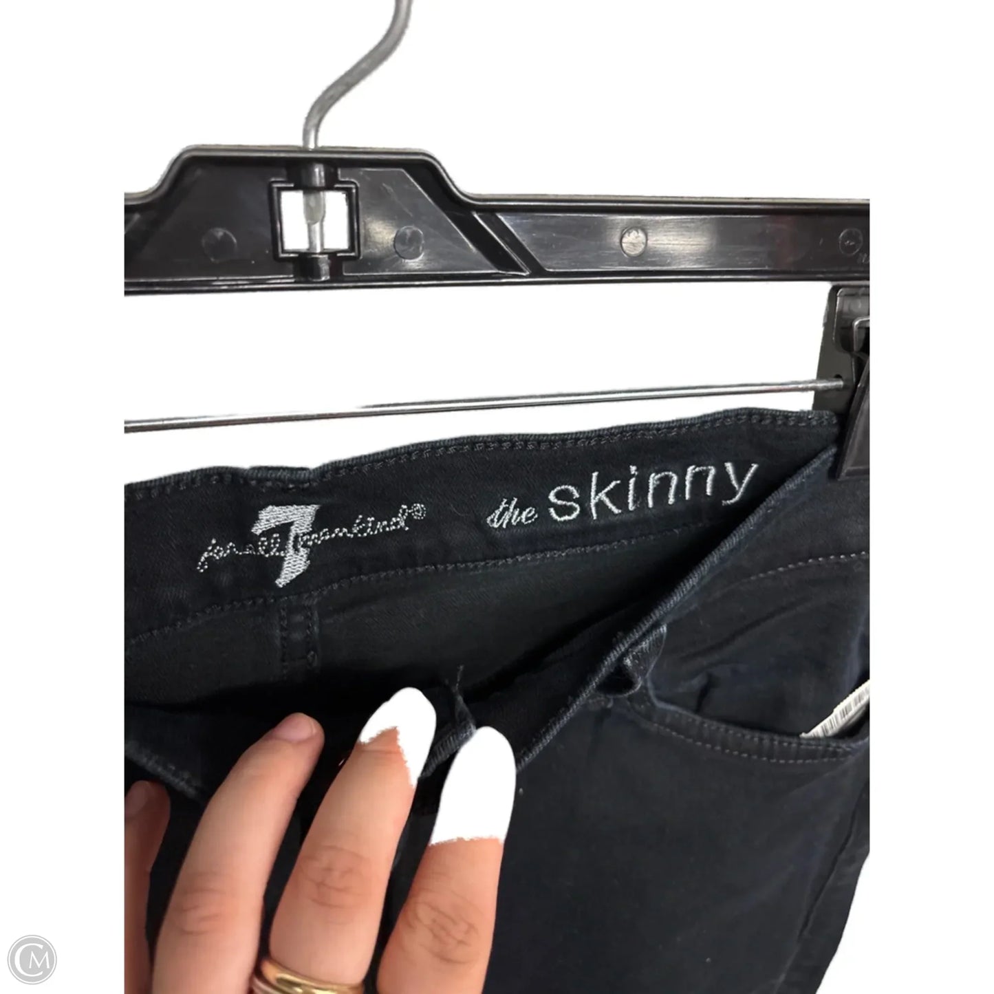 Jeans Skinny By 7 For All Mankind In Black, Size: 14