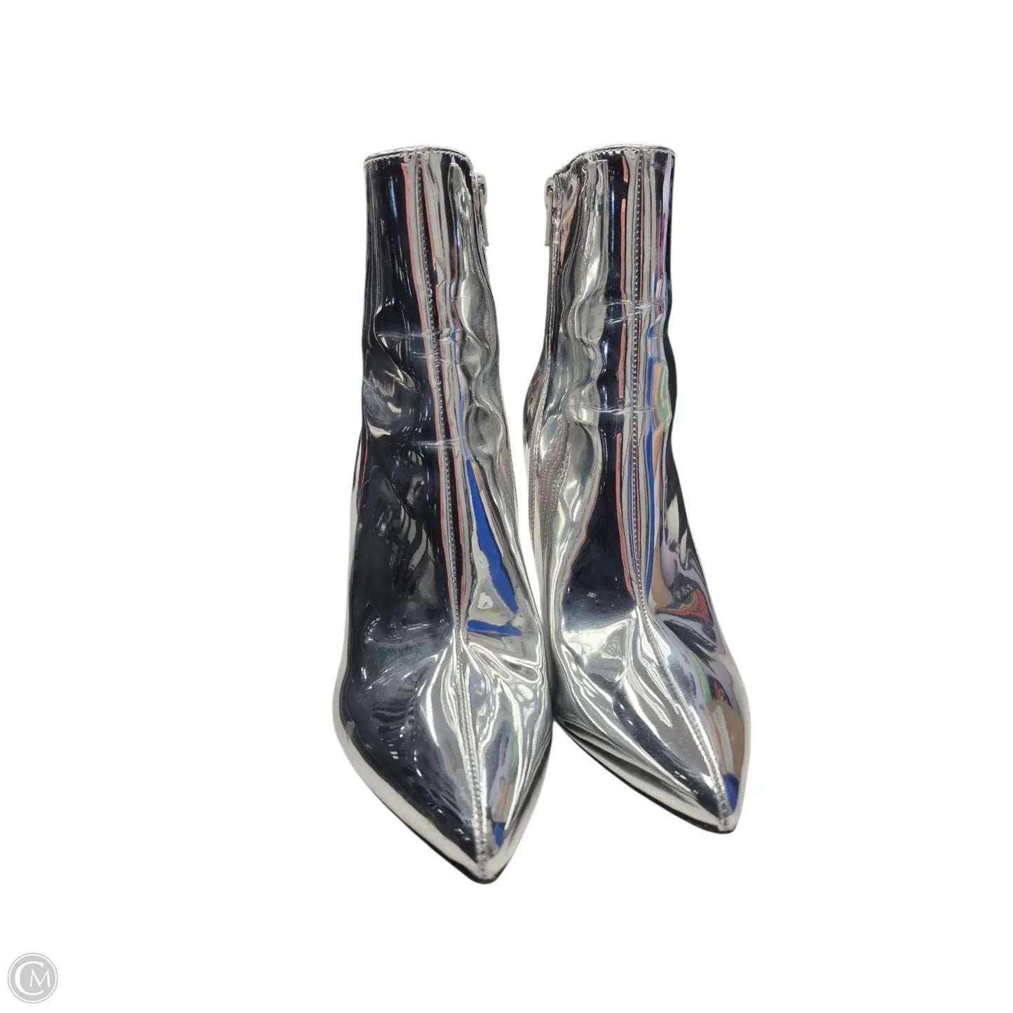 Boots Ankle Heels By A New Day In Silver, Size: 8