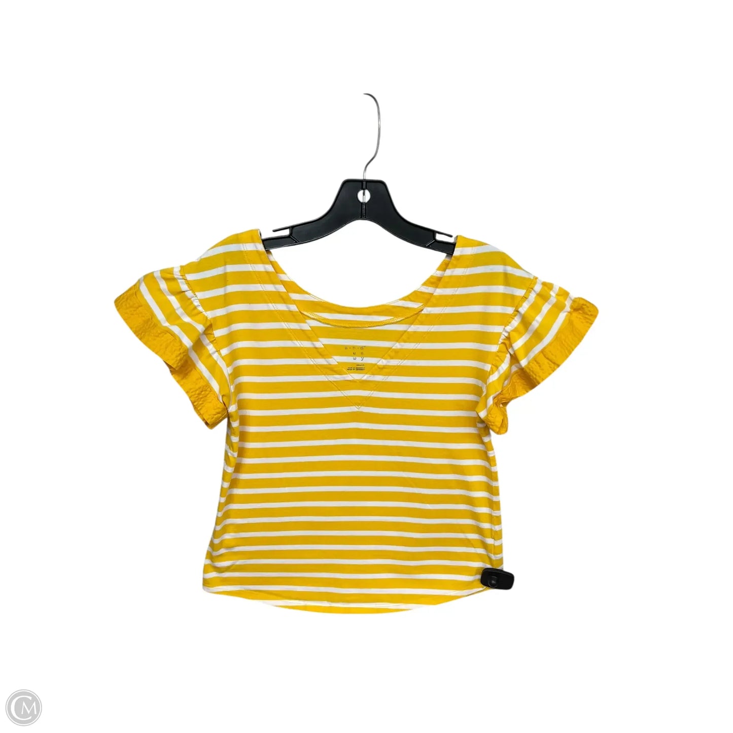 Top Short Sleeve By A New Day In White & Yellow, Size: S